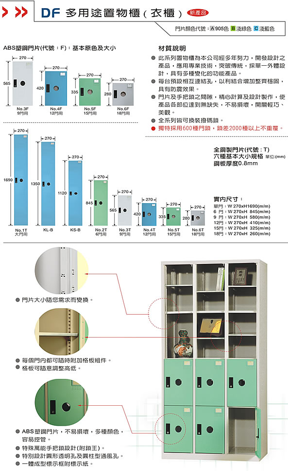 多用途置物櫃.衣櫃說明