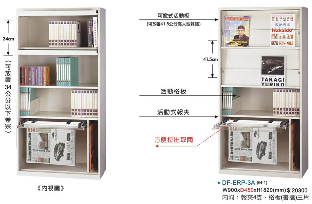 多用途雜誌，報紙展示櫃