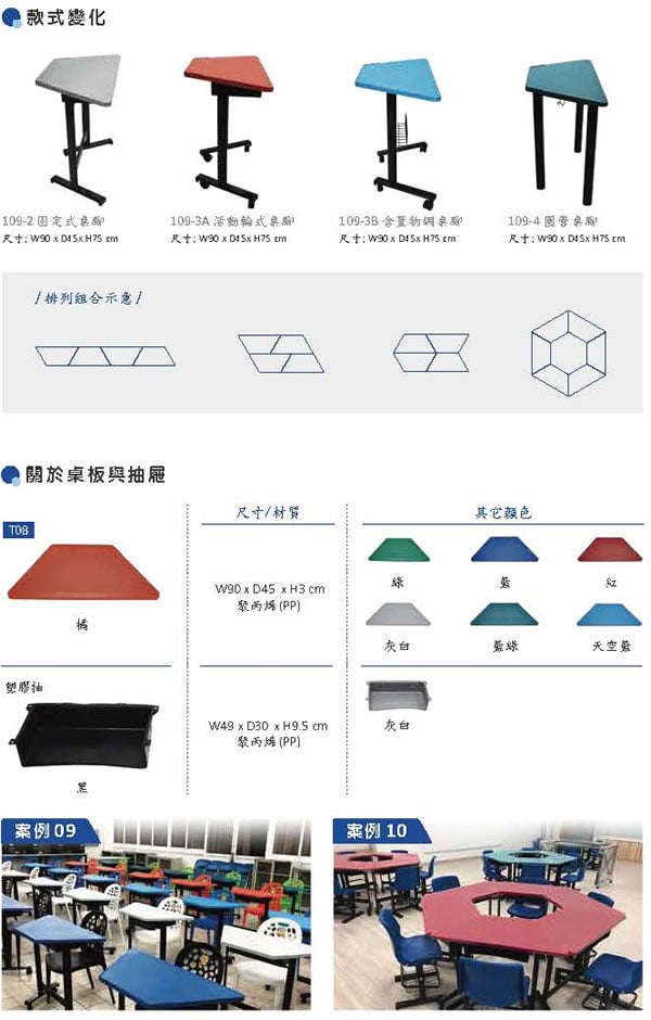 HZ109 學生連結課桌椅