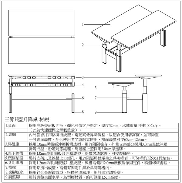 Legend電動升降桌工作站材說