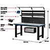 （圖像） WH-6M+W4141+LED燈+電器盒+吊櫃 重型工作桌 1800mm寬