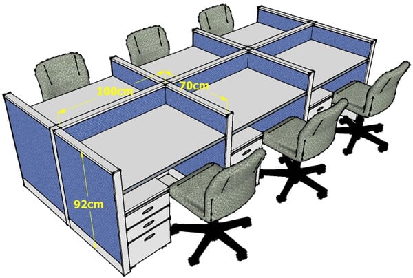 （圖像） 5.5屏風六人組(桌寬100CM)