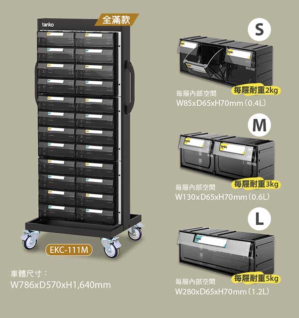 （圖像） EKC-111M 上手盒整理車全滿款
