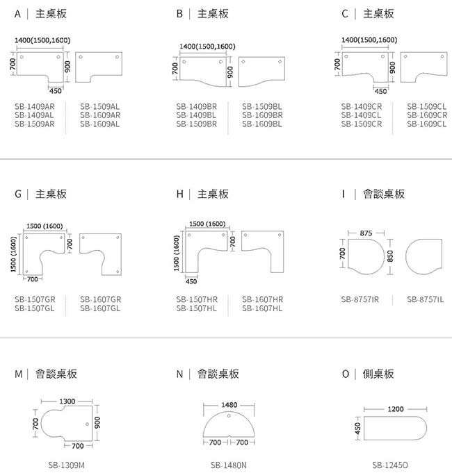 （圖像） 其他桌板形狀