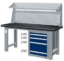（圖像） WAS-57042A6 WAS-67042A6 上架組鉗工作桌(單櫃+置物台)