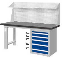 （圖像） WAS-57051N3 WAS-57051F3 上架組重量型單櫃工作桌(五種桌板及二種桌長選擇)