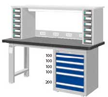 （圖像） WAS-67053N7 WAS-67053F7 雙層電檢單櫃型工作桌(五種桌板選擇)