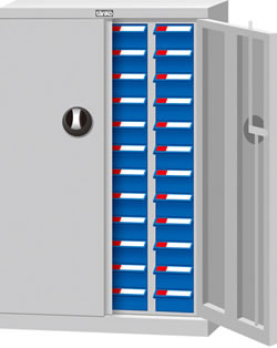 （圖像） TKI-1412D-1 加門型零件櫃(48藍抽)