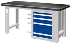 （圖像） WAS-57042A WAS-67042A 單櫃型鉗工桌(二種桌長選擇)