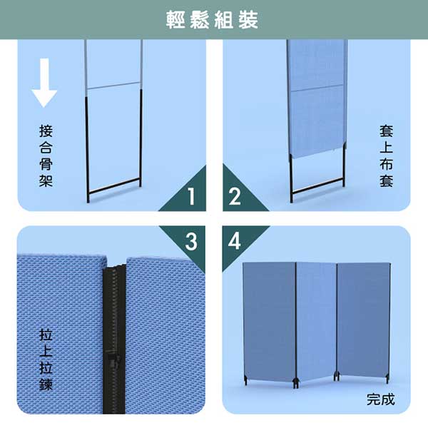 ZF-70M 拉鍊連結隔間屏風H161.5XW70cm